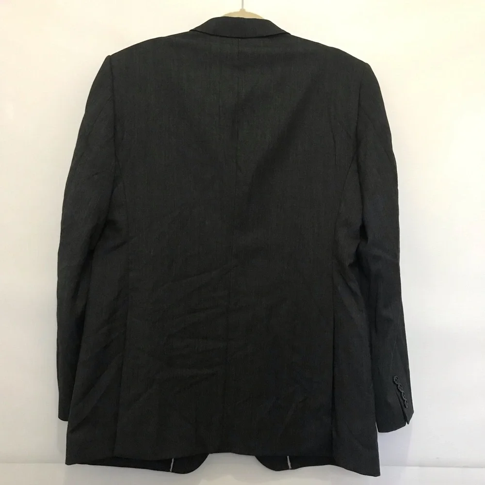 Burberry Virgin Wool Men's Charcoal Suit Jacket & Pants - Size 54
